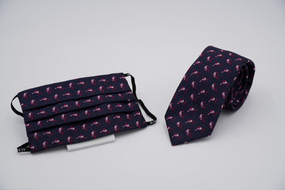 Bild von Krawatten-Masken-Set 'Swainson' aus jeweils 100% Seide & 100% Baumwolle