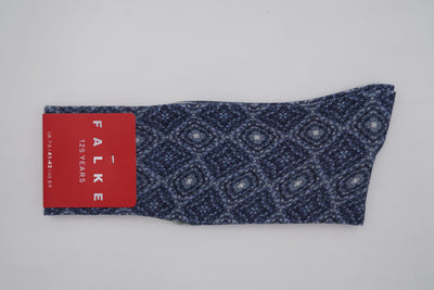 Bild von Socken '125 Years Graphic Blue' von 'Falke' aus 73% Baumwolle, 25% Polyamid, 2% Elastan