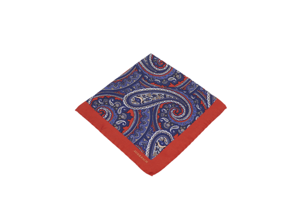 Einstecktuch Norwin aus Seide in Rot mit Paisley