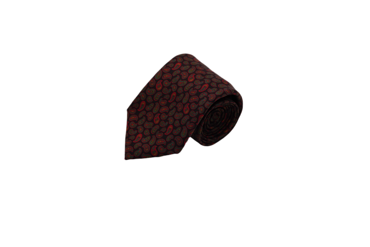 Krawatte Didier aus Seide in Rot mit Paisley