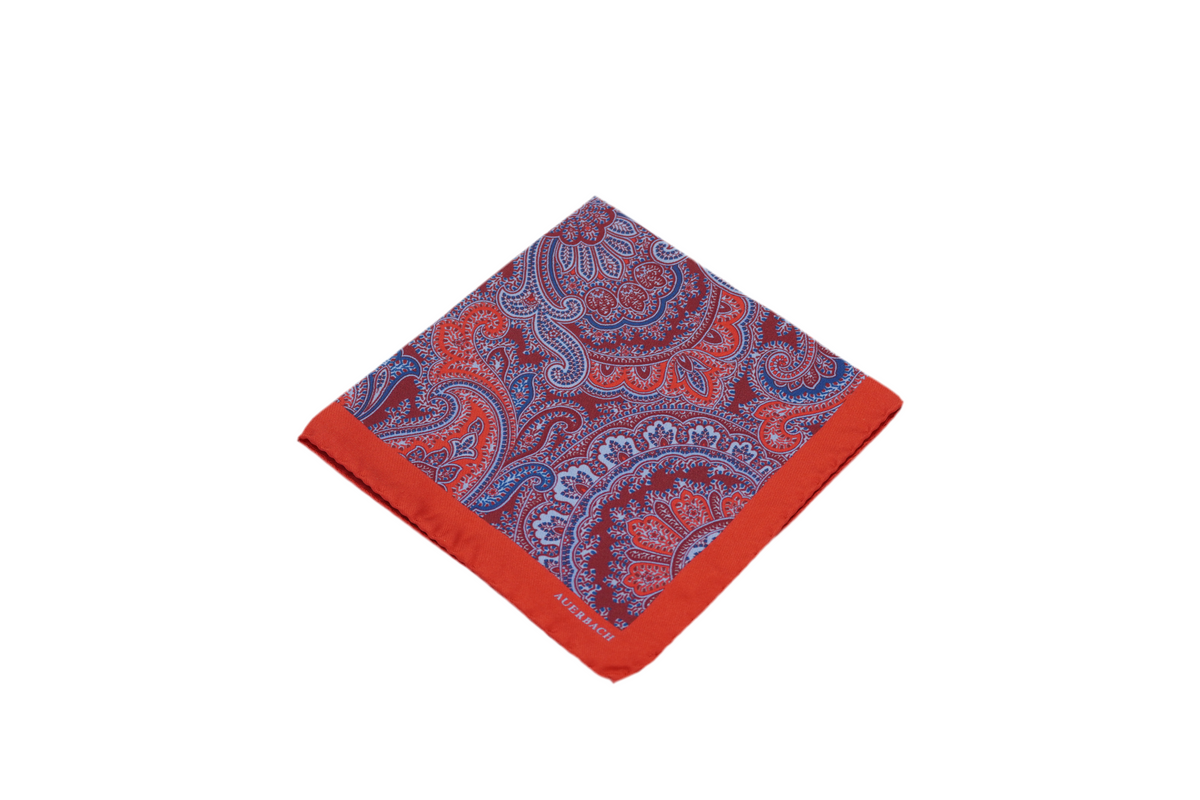 Einstecktuch Bertin aus Seide in Rot mit Paisley