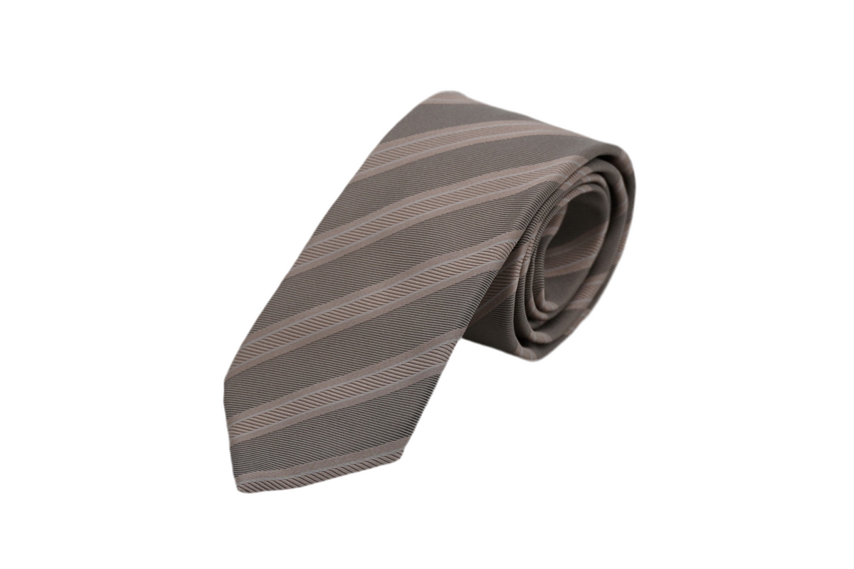 Krawatte Mark aus Seide in Beige, gestreift