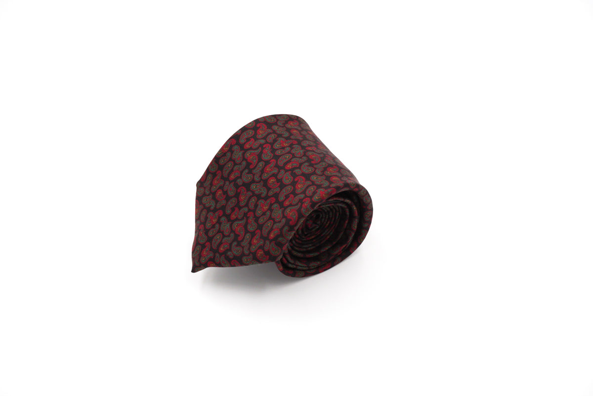 Krawatte Huber aus Seide in Bordeaux mit Paisley