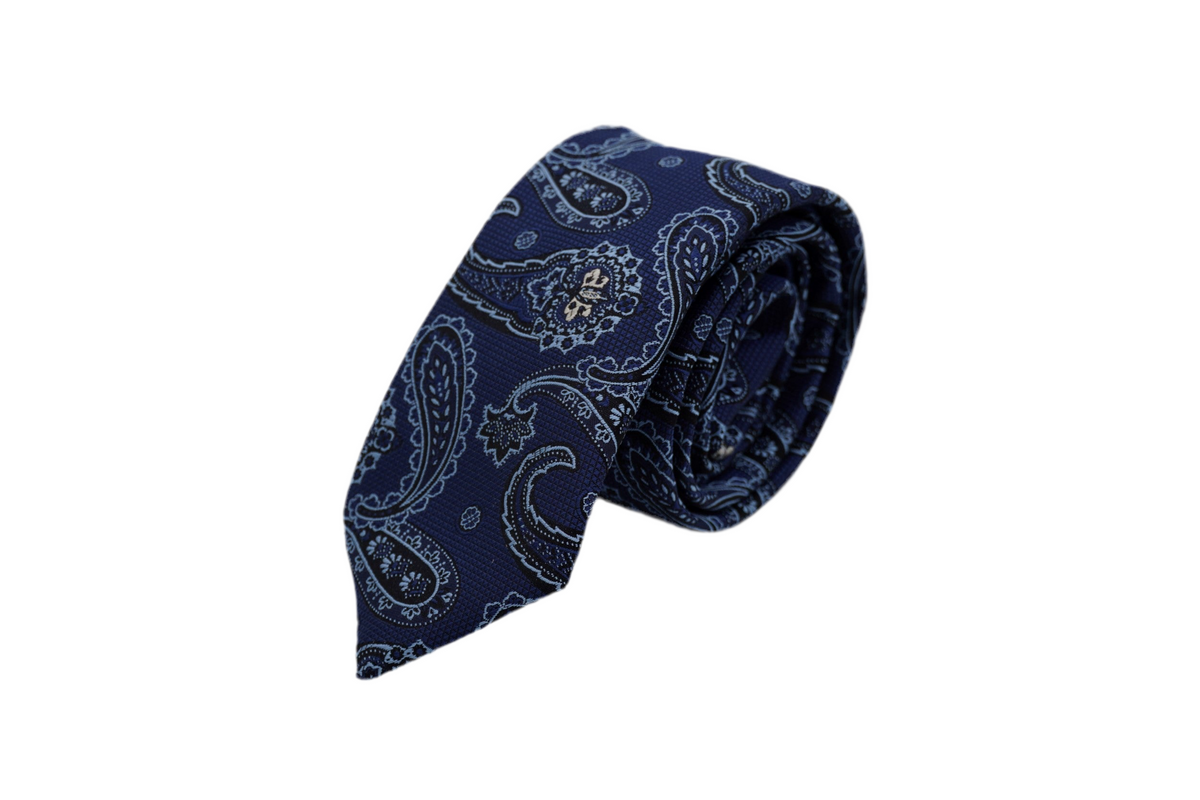 Krawatte Wum aus Seide in Blau mit Blumen