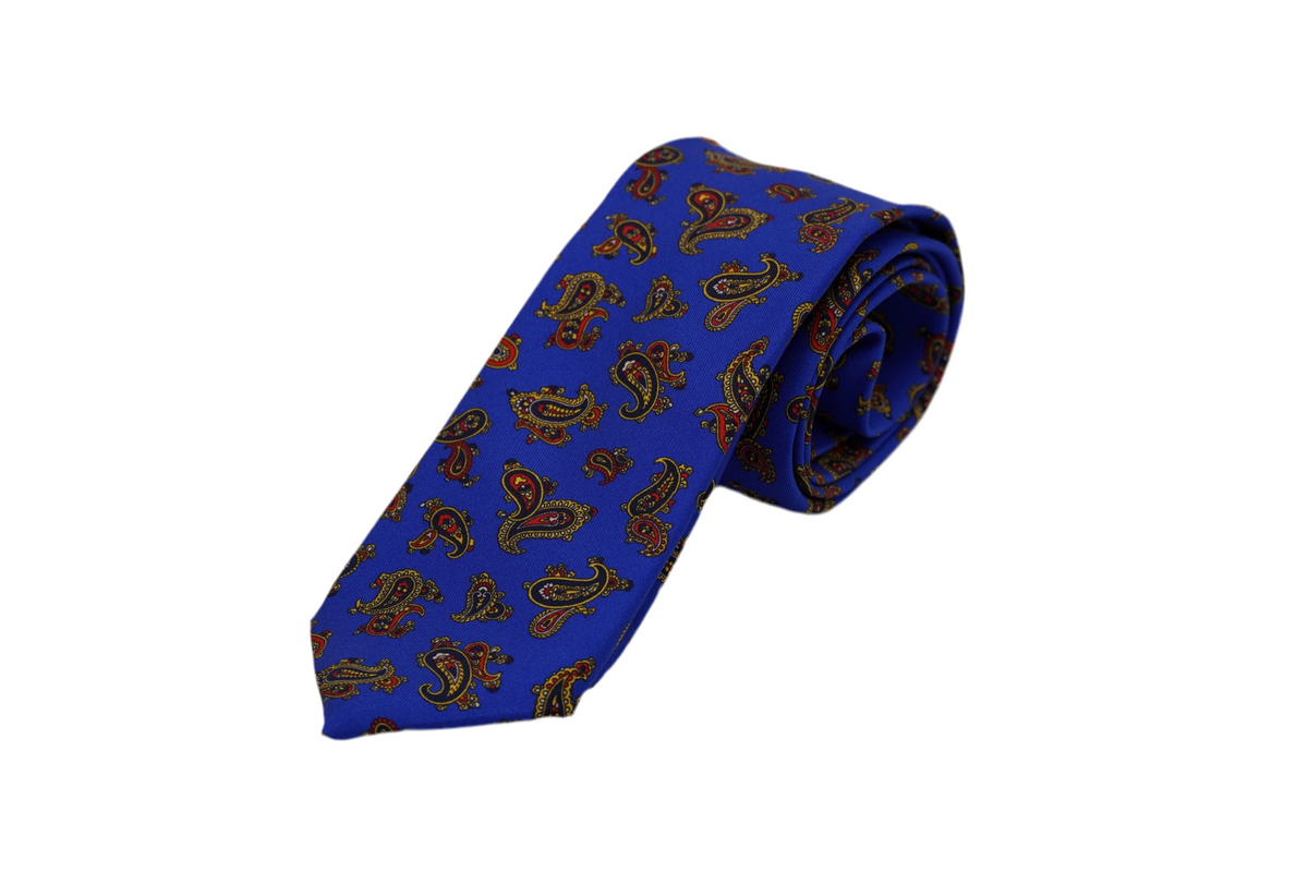 Krawatte Royal Ralph aus Seide in Blau mit Paisley