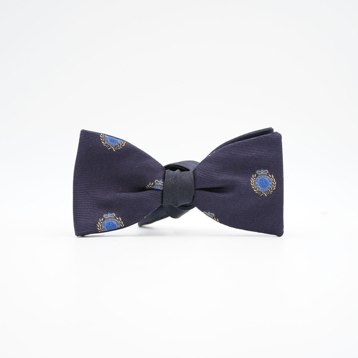 Fliege Couronne Bleu aus Seide in Dunkelblau mit Motiv