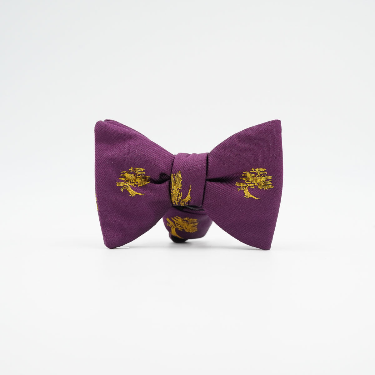 Fliege Bonsai Imperiale aus Seide in Violett mit Motiv