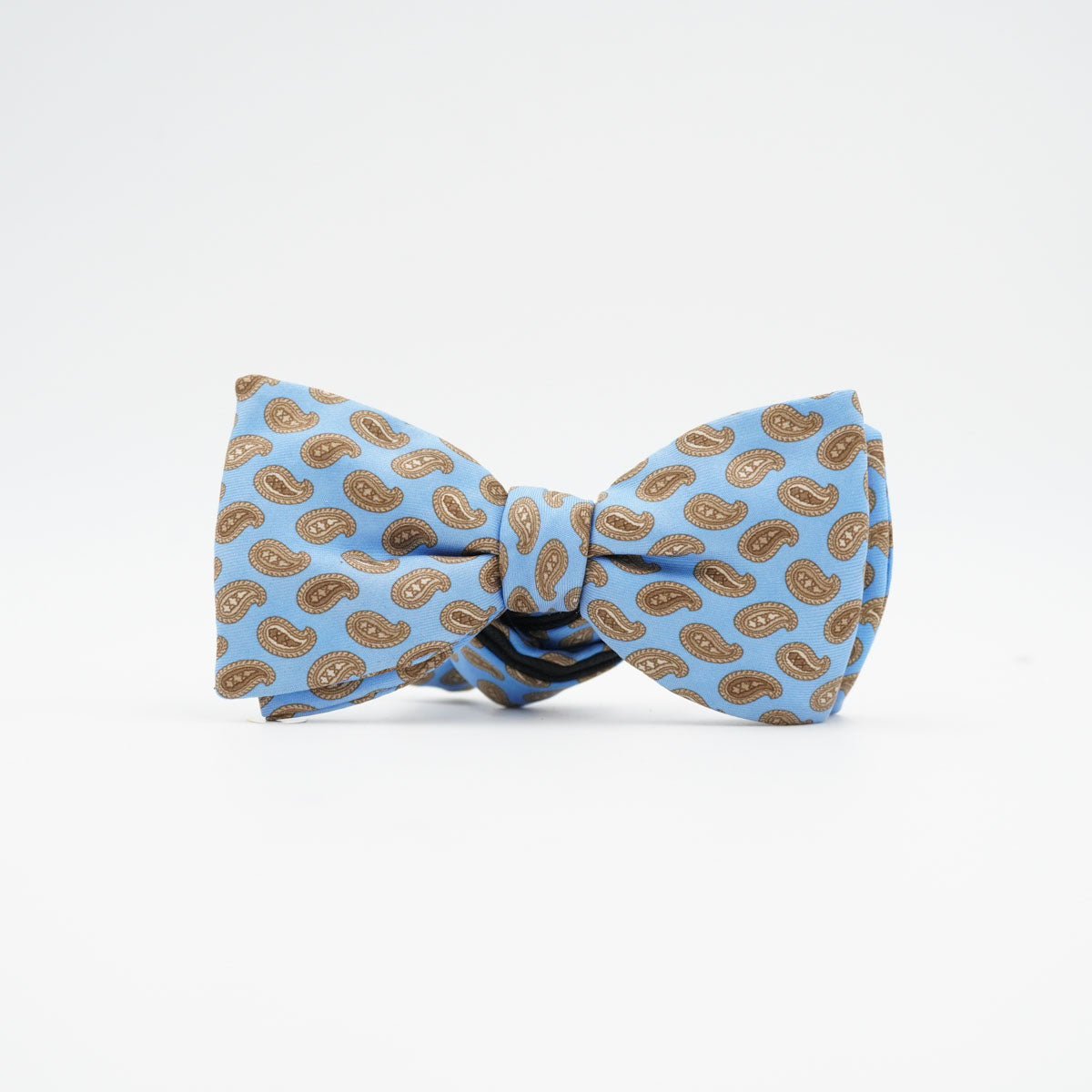 Fliege Paisley Azzurro aus Seide in Hellblau