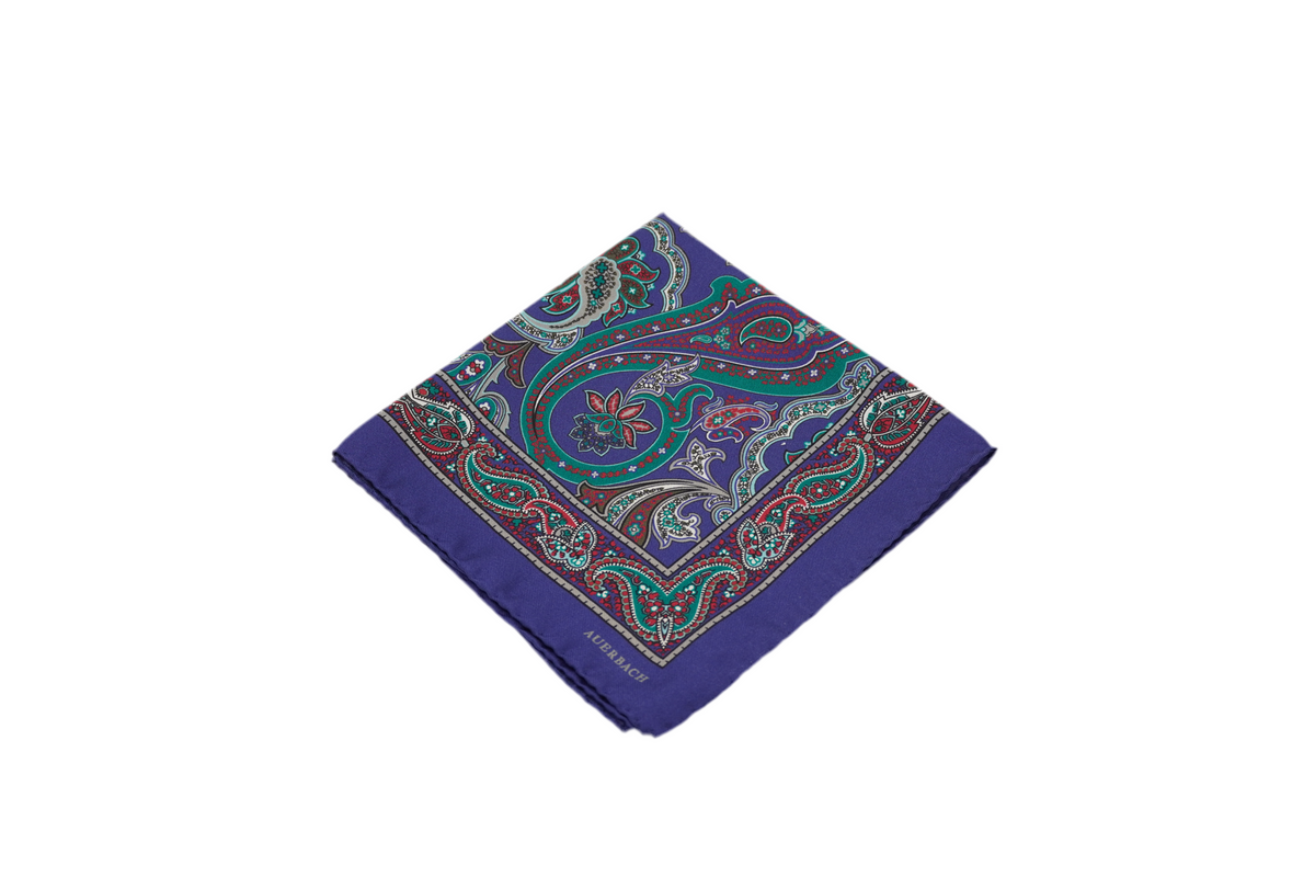 Einstecktuch Kagemann aus Seide in Violett mit Paisley