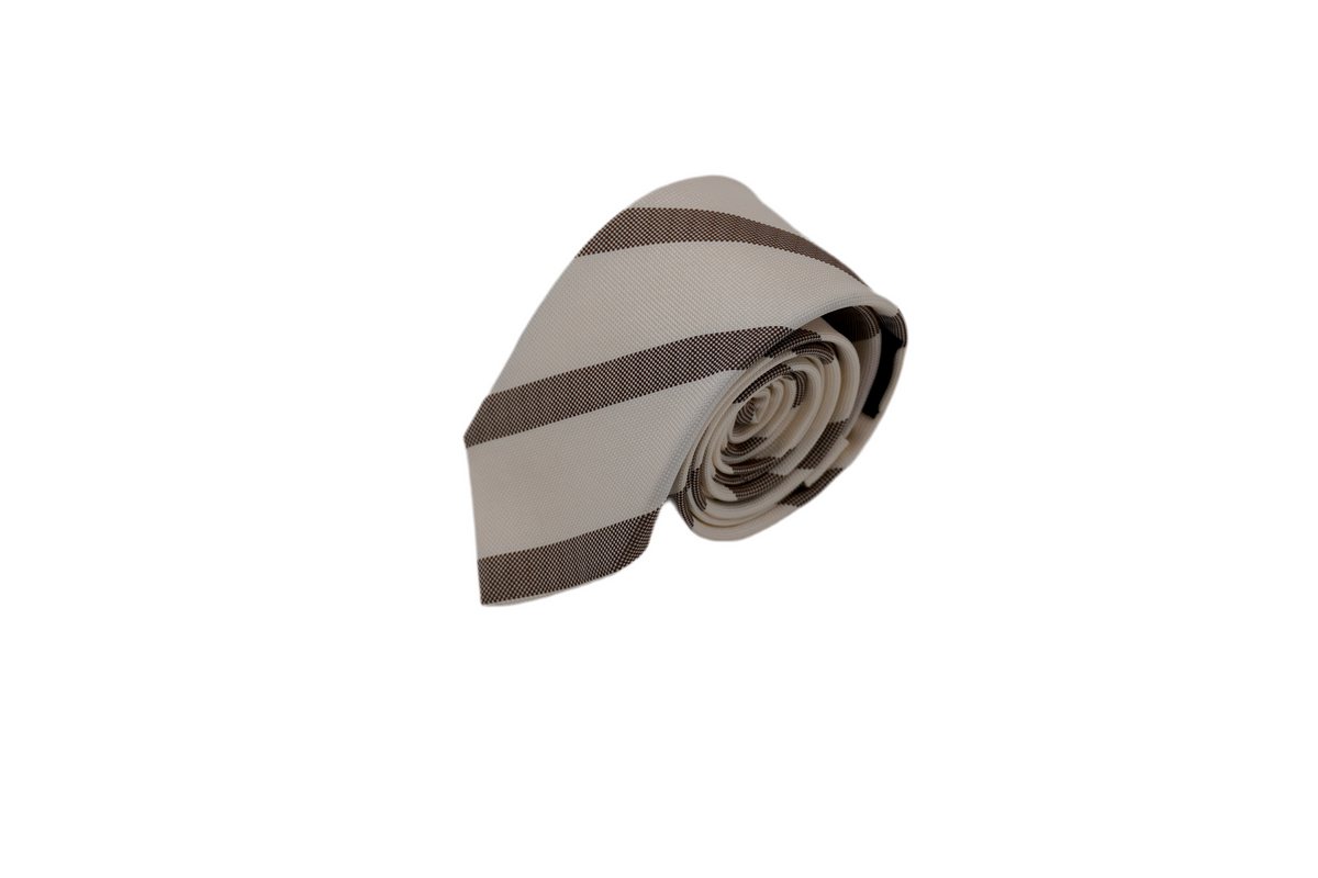 Krawatte Moretti aus Seide in Beige, gestreift