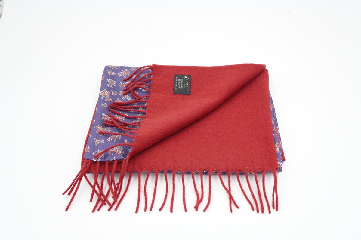 Seidenschal Paisley Crème Bordeaux in Creme