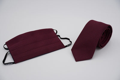 Bild von Krawatten-Masken-Set 'Heuss' aus jeweils 100% Seide & 100% Baumwolle