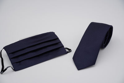 Bild von Krawatten-Masken-Set 'de Gaulle' aus jeweils 100% Seide & 100% Baumwolle