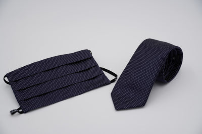 Bild von Krawatten-Masken-Set 'Giscard d'Estaing' aus jeweils 100% Seide & 100% Baumwolle