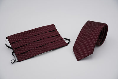 Bild von Krawatten-Masken-Set 'Sarkozy' aus jeweils 100% Seide & 100% Baumwolle