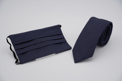 Bild von Krawatten-Masken-Set 'Churchill' aus jeweils 100% Seide & 100% Baumwolle