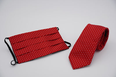 Bild von Krawatten-Masken-Set 'Schroeder' aus jeweils 100% Seide & 100% Baumwolle