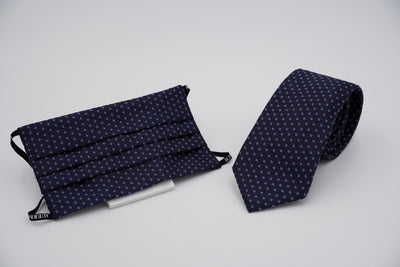 Bild von Krawatten-Masken-Set 'Erhard' aus jeweils 100% Seide & 100% Baumwolle