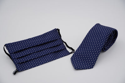 Bild von Krawatten-Masken-Set 'Adenauer' aus jeweils 100% Seide & 100% Baumwolle