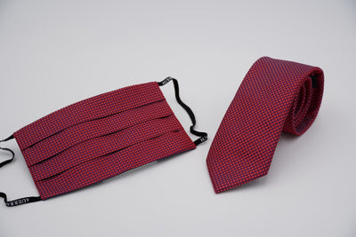 Bild von Krawatten-Masken-Set 'Barzel' aus jeweils 100% Seide & 100% Baumwolle