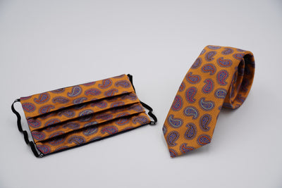 Bild von Krawatten-Masken-Set 'Brentano' aus jeweils 100% Seide & 100% Baumwolle