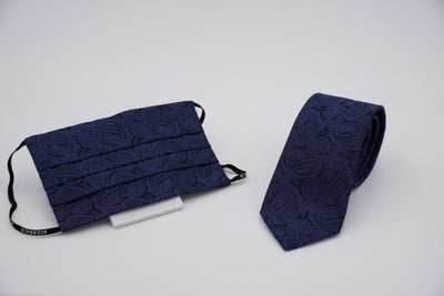 Bild von Krawatten-Masken-Set 'Edzard' aus jeweils 100% Seide & 100% Baumwolle