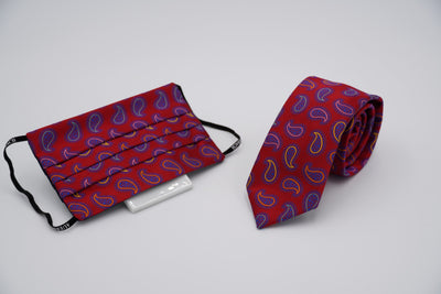 Bild von Krawatten-Masken-Set 'Kleist' aus jeweils 100% Seide & 100% Baumwolle