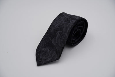Bild von Krawatte 'Black Rose Bouquet' aus 100% feinster gewebter Seide
