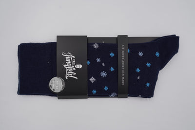 Bild von Socken 'Schneeflocke' von 'Von Jungfeld' aus 73% Baumwolle, 25% Polyamid, 2% Elastan