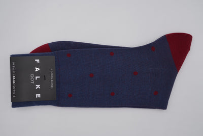 Bild von Socken 'Dot Red on Blue' von 'Falke' aus 88% Baumwolle, 12% Polyamid