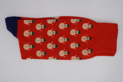 Bild von Socken 'Snowmen on Red' von '40 Colori' aus 80% Baumwolle, 12% Nylon, 8% Elastan