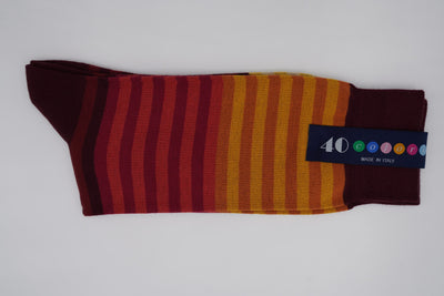 Bild von Socken 'Stripes from Orange to Red' von '40 Colori' aus 80% Baumwolle, 12% Nylon, 8% Elastan