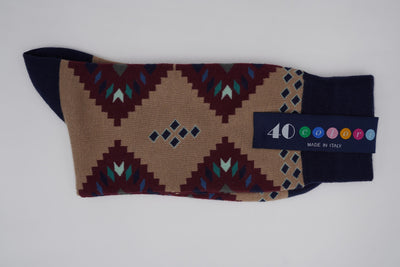Bild von Socken 'Native Patterns on Sand' von '40 Colori' aus 80% Baumwolle, 12% Nylon, 8% Elastan